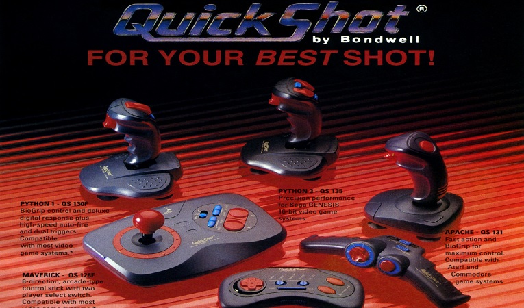 The famous Quickshot joysticks: 42 million units were sold until 1999